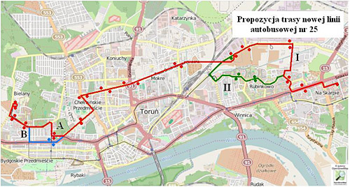 Mapka linii 25. Kliknij, by pobrać większy obraz.