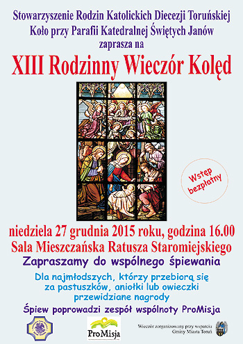 plakat Rodzinnego wieczoru kolęd 2015
