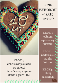 Plakat informujący o biciu piernikowego rekordu